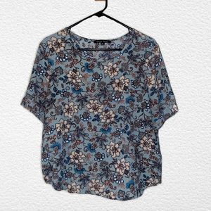 Sweet Rain Women’s short sleeve floral blouse top